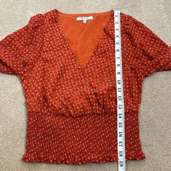 Madewell Julianne Smocked-Waist Top Size XS - Picture 12 of 13